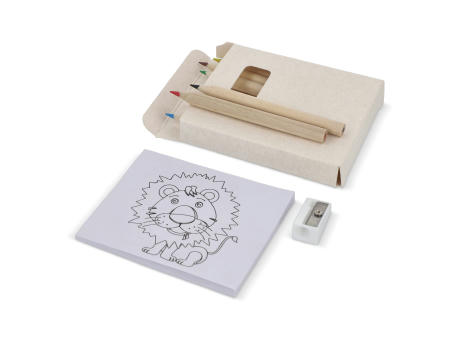 8-teiliges Malset in einer Schachtel aus recyceltem Milchkarton bedrucken