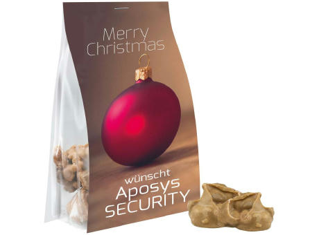 Knusperspitz Apfel Zimt, 130g, Express Blockbodenbeutel mit Werbereiter bedrucken