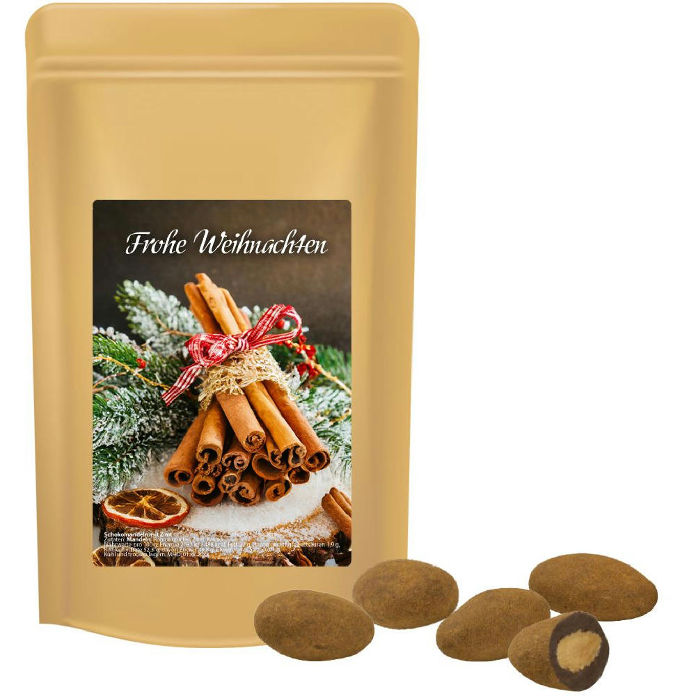 Product image Schokomandeln mit Zimt, ca. 80g, Standbeutel Midi Werbeartikel