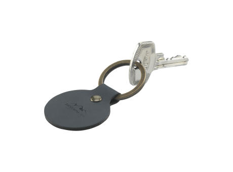 Recycled Leather Keyring Round Schlüsselanhänger Werbeartikel