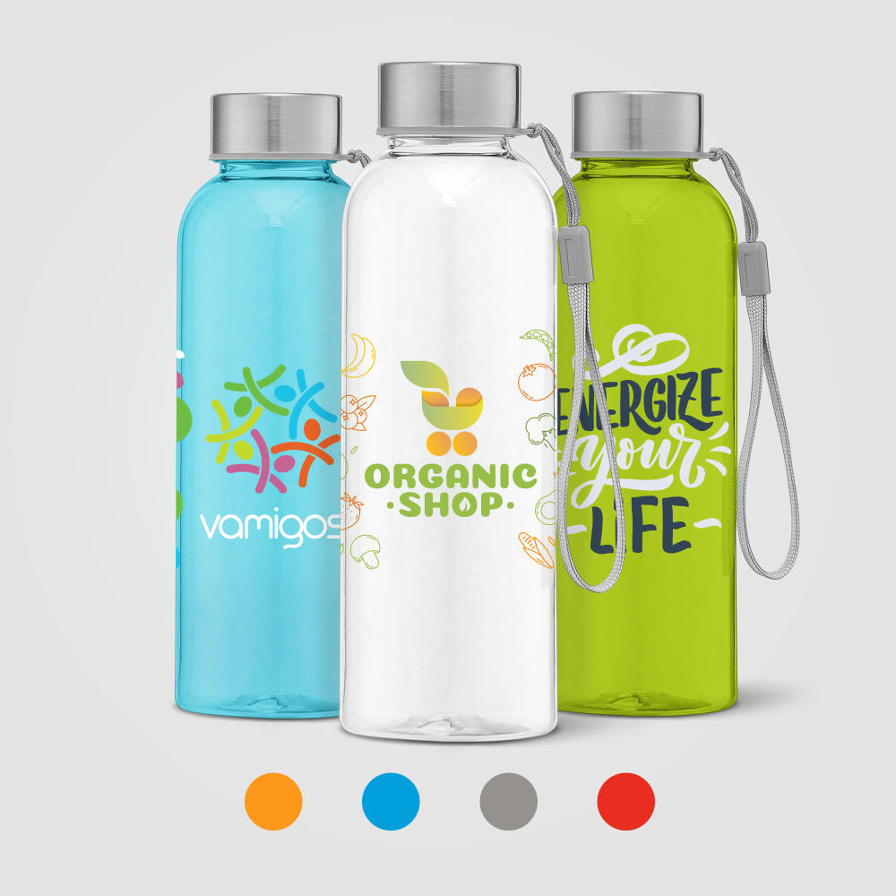 Skye - 500 ml rPET Trinkflasche mit Handschlaufe Werbeartikel