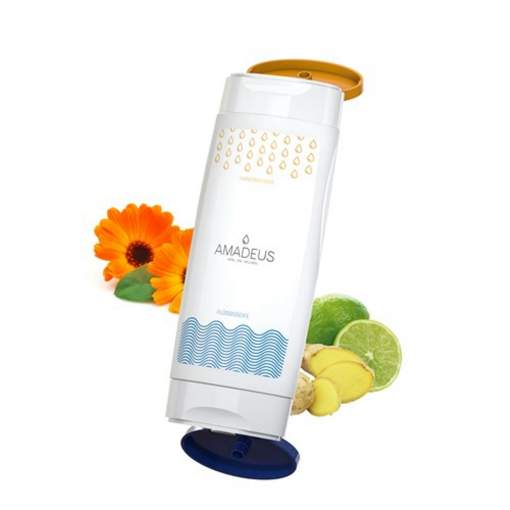 Product image DuoPack Handbalsam Ringelblume + Flüssigseife Ingwer Limette (2 x 50 ml) Werbeartikel