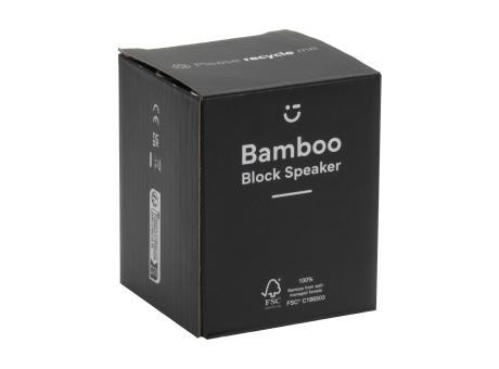 Bamboo Block Speaker mit kabellosem Ladegerät Werbeartikel