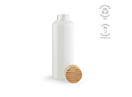 Product image Indus Trinkflasche aus Borosilikatglas mit Bambusdeckel, 510 ml bedrucken
