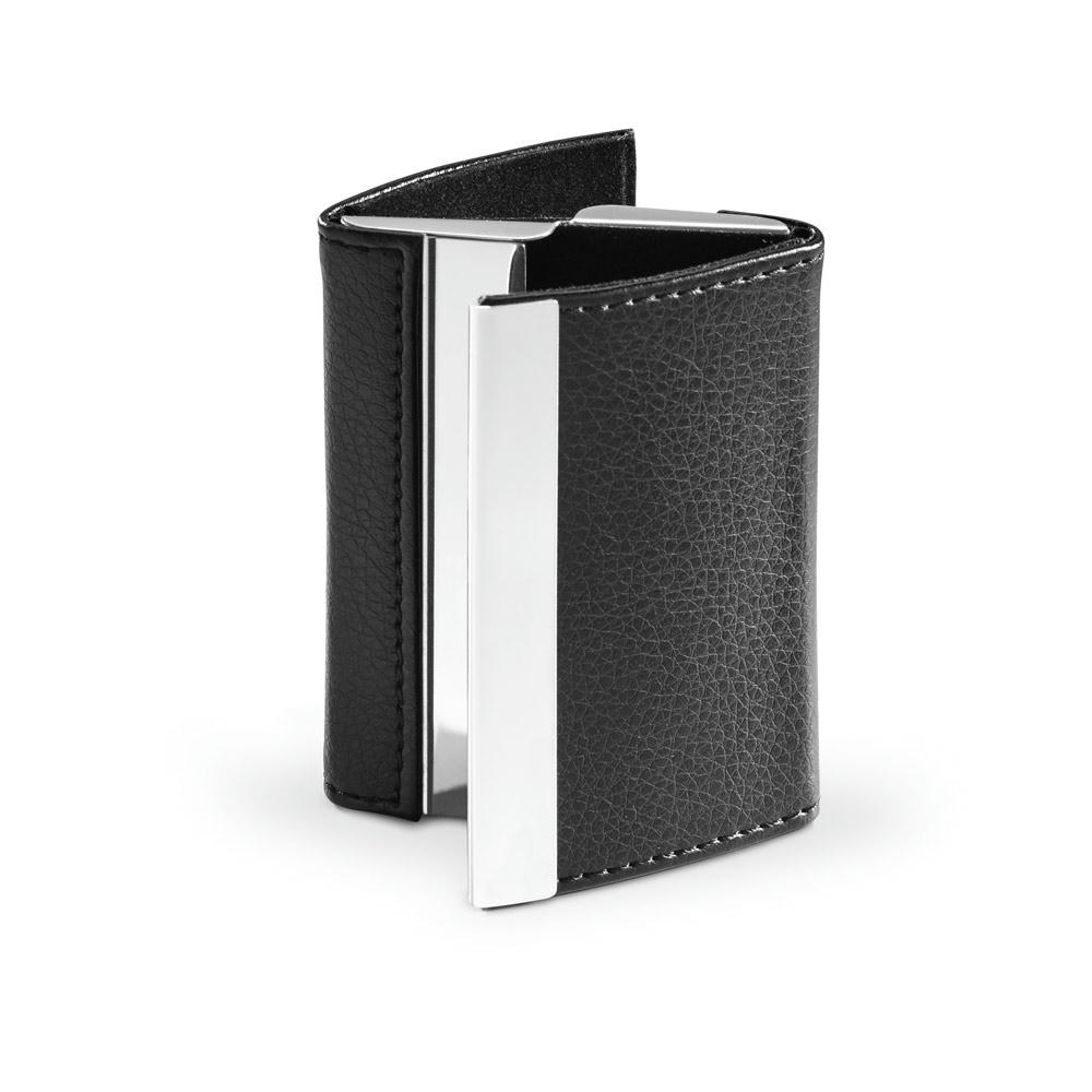 Product image LONE. Doppelter Kartenhalter aus Metall und PU Werbeartikel