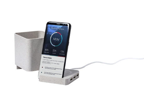 Multifunktionaler Stifteköcher Ampdesk Werbeartikel