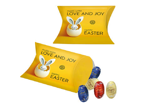 Product image Promo-Kissenverpackung mit Lindt Lindor Mini-Eiern Werbeartikel