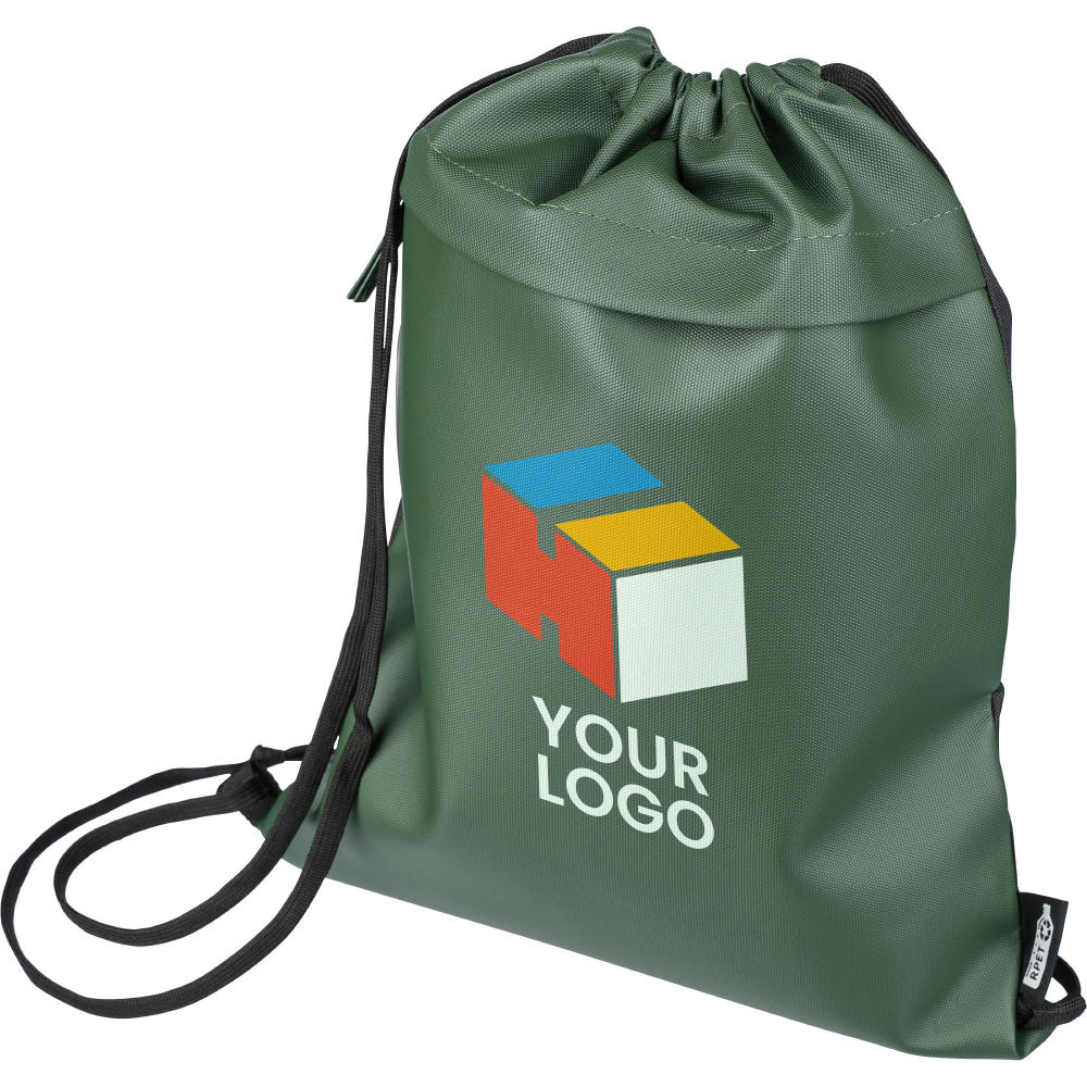 rPET Polyester (600D) Rucksack mit Kordelzug Auri Werbeartikel