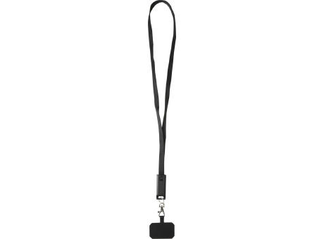Product image Franz 5 in 1 Lanyard Kabel aus recyceltem Kunststoff für Smartphones mit integrierter Datensynchronisierung und 65 W Schnellladefunktion Werbeartikel