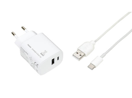 TROIKA Ladestecker CHARGE-X DUO 20 Werbeartikel