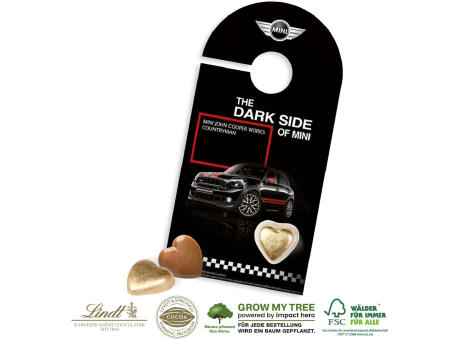 Product image SCHOKOKARTE "Türanhänger" MIT LINDT HERZ Werbeartikel