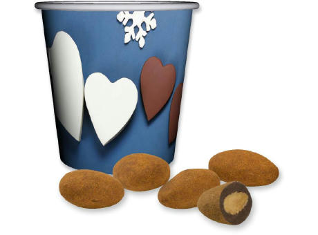 Schokomandeln mit Zimt, ca. 40g, Snackbecher Mini Werbeartikel