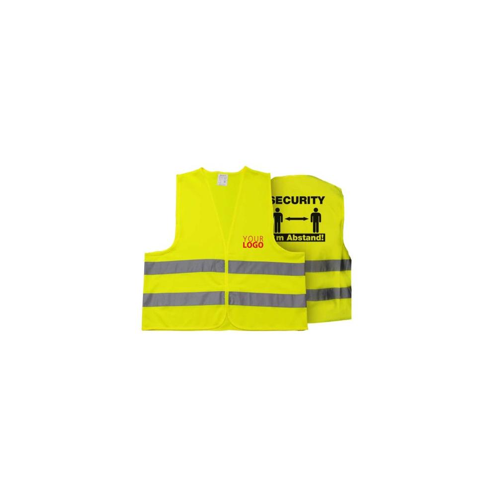 Product image Warnweste Security 2 Meter Abstand - Mit eigenem Logo vorne Werbeartikel