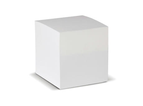 Quadratischer Zettelblock weiß 9x9x9cm Werbeartikel