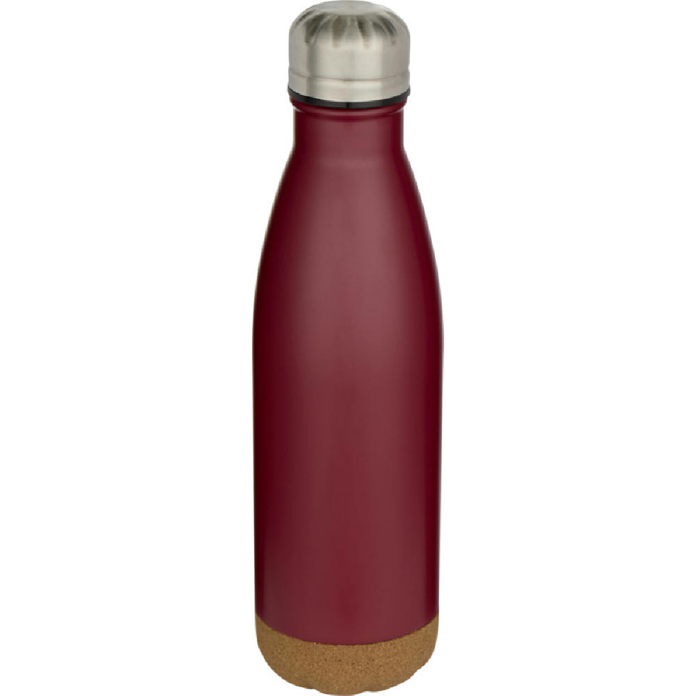 Product image Cove 500 ml doppelwandige, vakuumisolierte Trinkflasche aus Edelstahl mit Korkdetails Werbeartikel