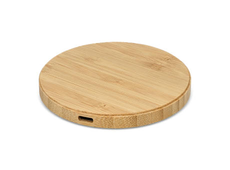 Wireless Ladepad Bambus 15W Werbeartikel