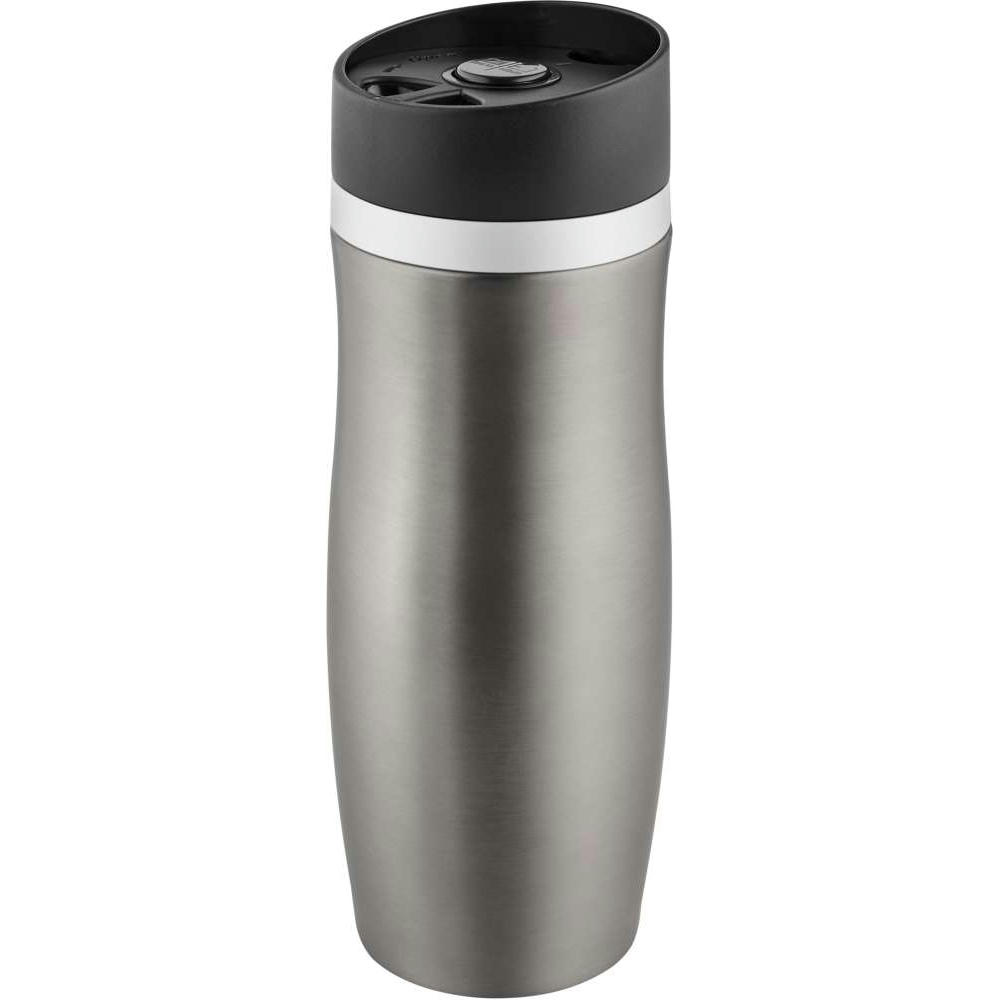 Metmaxx®Thermobecher "CremaExtensaProtect“ titan/Ring weiß Werbeartikel