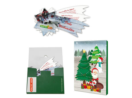 Backförmchen mit Rezeptblock Komet - in weihnachtlicher Mappe (neutral) Werbeartikel