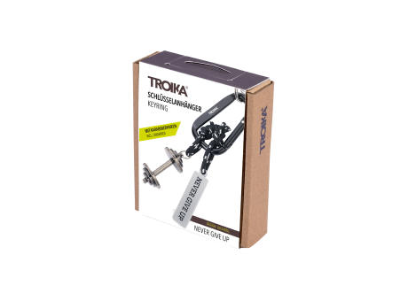 TROIKA Schlüsselanhänger NEVER GIVE UP bedrucken