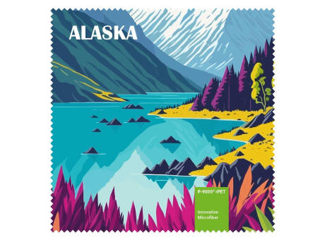 POLYCLEAN rPET Brillenputztuch 18x18 cm im Pergaminbeutel, All-Inclusive-Paket bedrucken