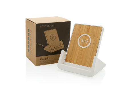 Ontario 10W Ständer aus Bambus & RCS recyceltem Kunststoff Werbeartikel