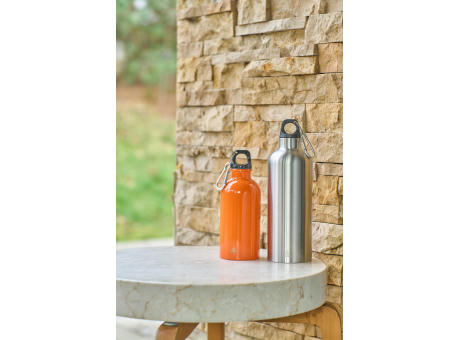 Einwandige Flasche aus recyceltem Edelstahl (400 ml) Sable Werbeartikel