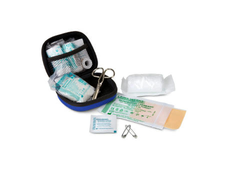 First Aid Kit grau - Erste Hilfe Set, 12-teilig, deutsche Markenware Werbeartikel