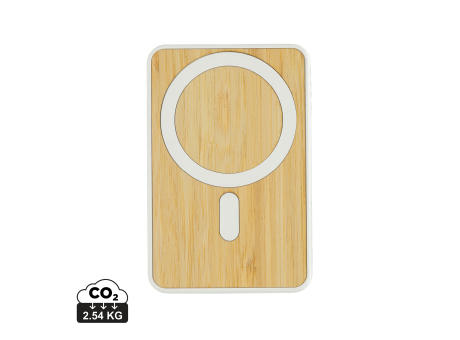 Product image Zen 5000mAh 5W magnetische Bambus-Powerbank aus RCS rPlastik bedrucken