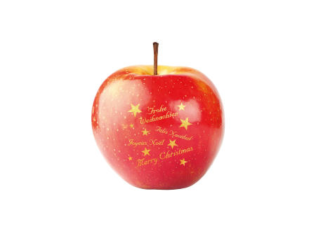 LogoFrucht Apfel Happy Christmas bedrucken