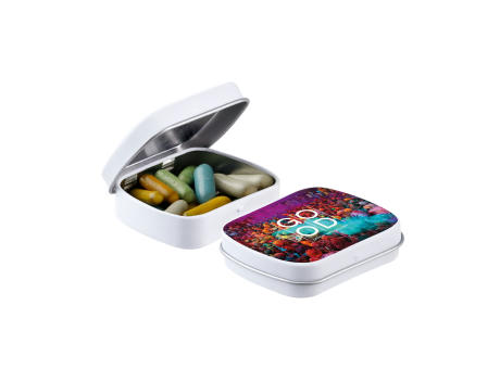 Mini Klappdeckeldose mit Süßigkeiten Werbeartikel