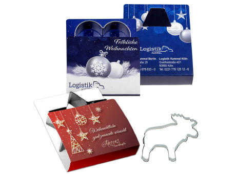 Backförmchen Single-Pack - Weihnachten - Elch 4/0-c Werbeartikel