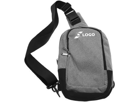 Umhängetasche 'Almeria', meliertes Grau RPET Werbeartikel