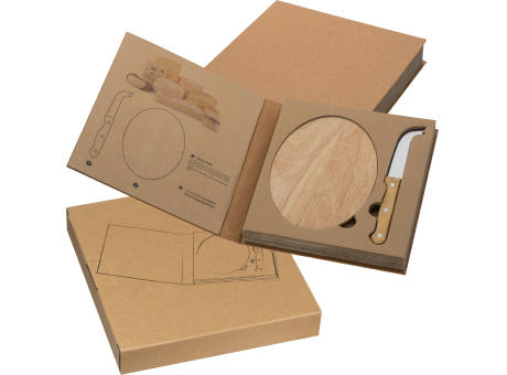 Product image Käseset mit Holzbrettchen und Käsemesser Werbeartikel