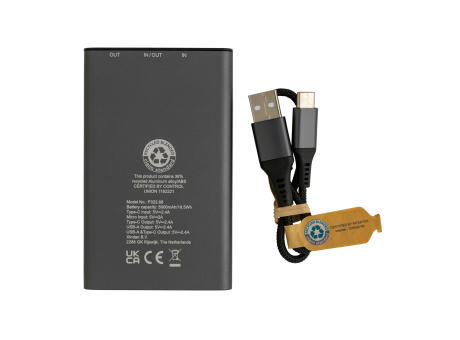 Terra 5.000 mAhPowerbank aus RCS recyceltem Aluminium bedrucken
