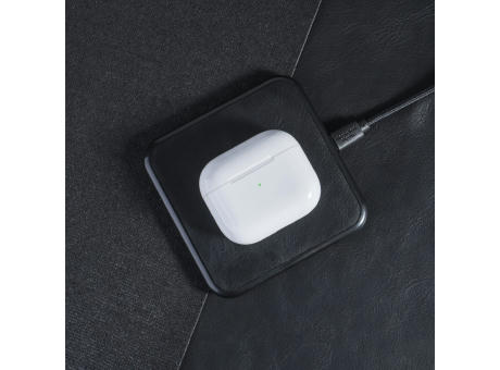 2259 | Xoopar Iné Wireless Fast Charger - Recycled Leather 15W Werbeartikel