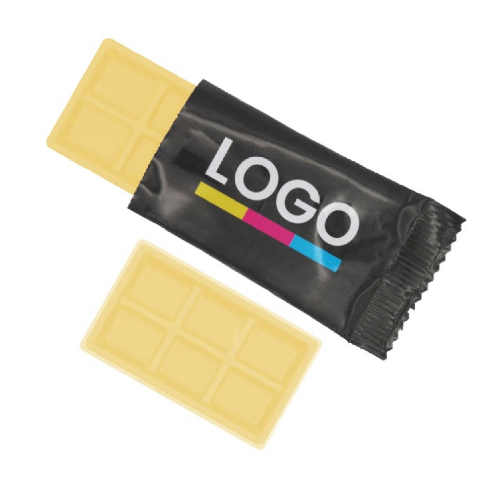 Product image Weißes Schokoladentäfelchen in bedruckter Folie Werbeartikel