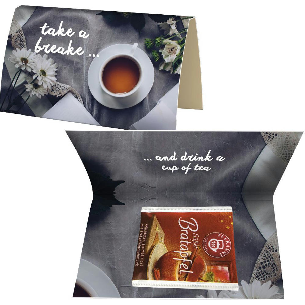 Product image Beuteltee Bratapfel, ca. 2,5g, Werbekarte A6 gefaltet Werbeartikel