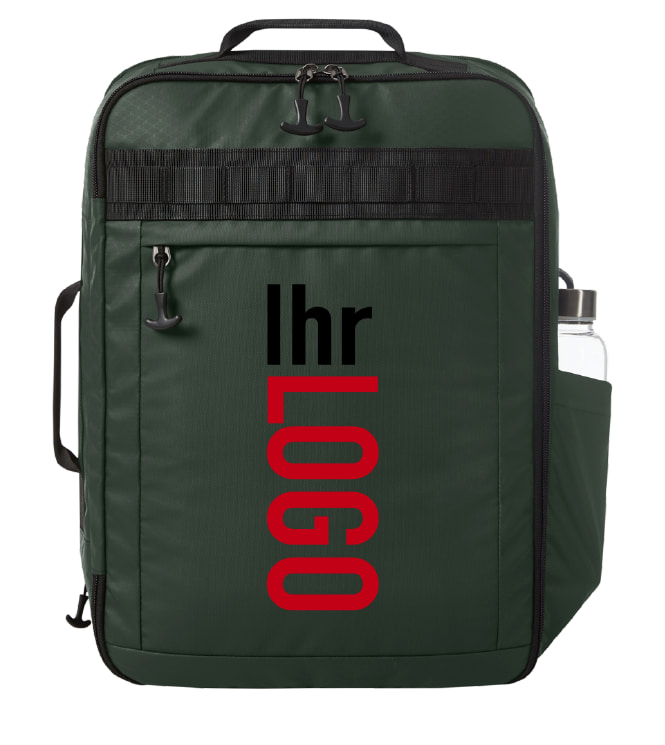 Halfar Reise Rucksack ACTIVE in Dunkelgrün – praktischer Werbeartikel Rucksack mit Logo für unterwegs