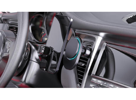 PowerCruze magnetischer 15W Autohalter aus RCS rec. ABS Werbeartikel
