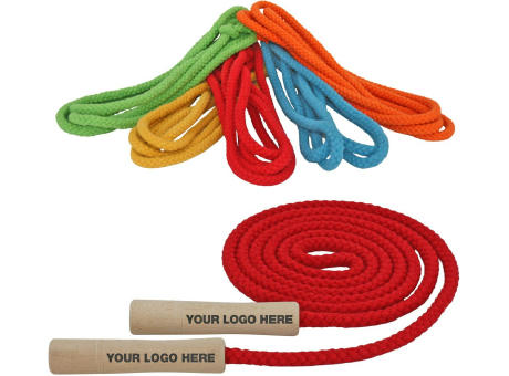 Product image Springseil mit Griffen - Baumwolle in Sonderfarben Werbeartikel