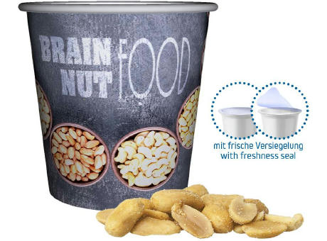 Gesalzene Erdnüsse, ca. 40g, Snackbecher Mini Werbeartikel