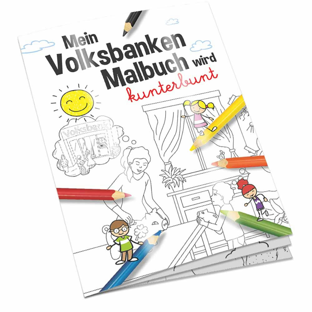 Product image Malbuch / Mal-Set A6 - Volksbanken - Malbuch neutral Werbeartikel