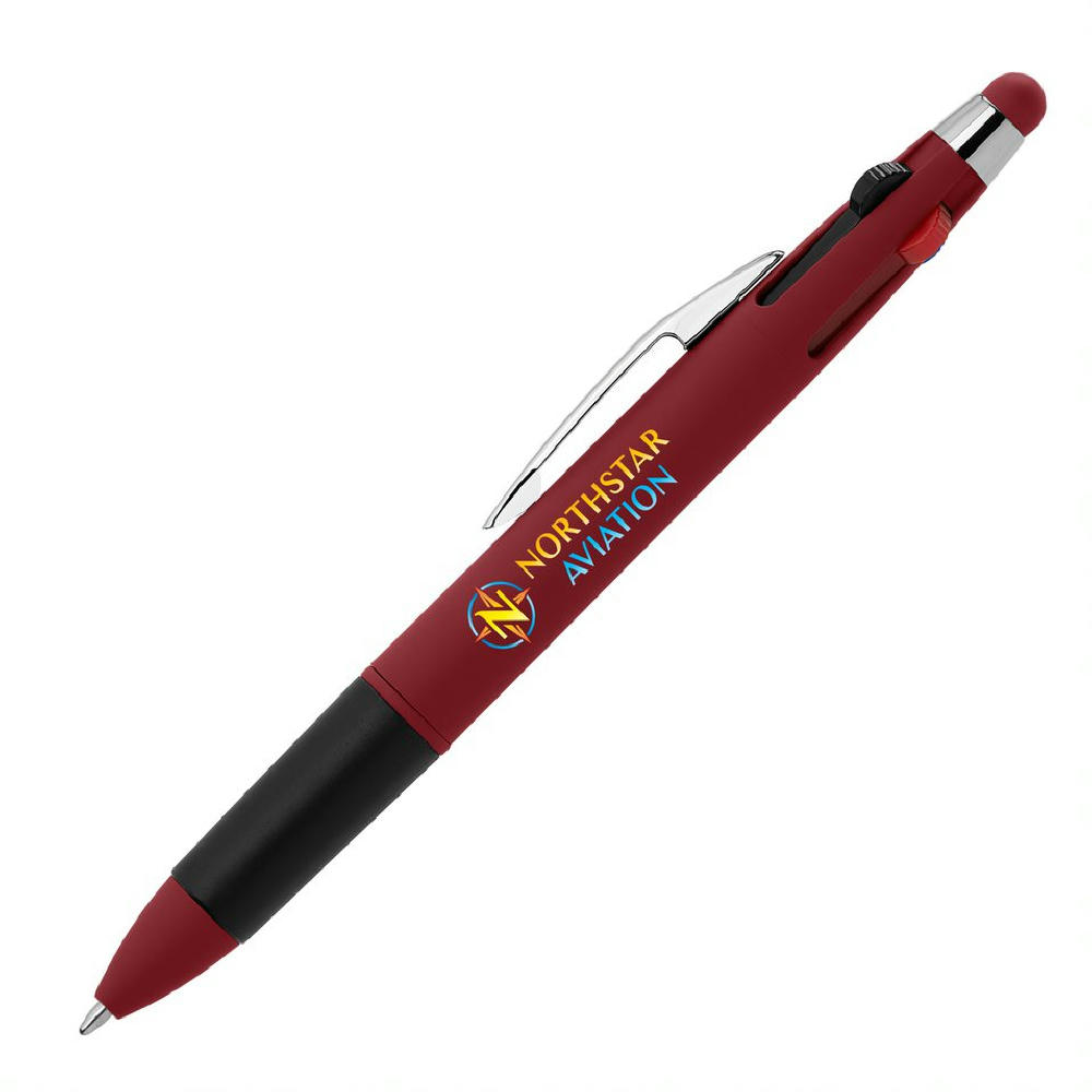 Quattro Softy Multi-Tinten Kugelschreiber - m/Stylus Werbeartikel
