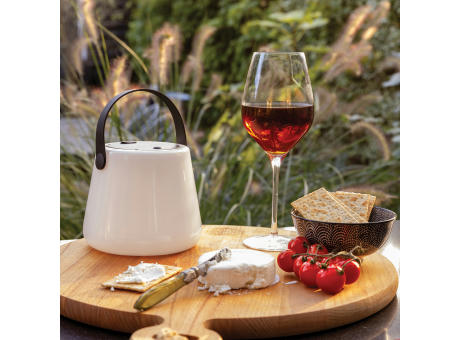 SolarGlow Außenleuchte aus RCS rec. Kunststoff mit USB-Lampe Werbeartikel