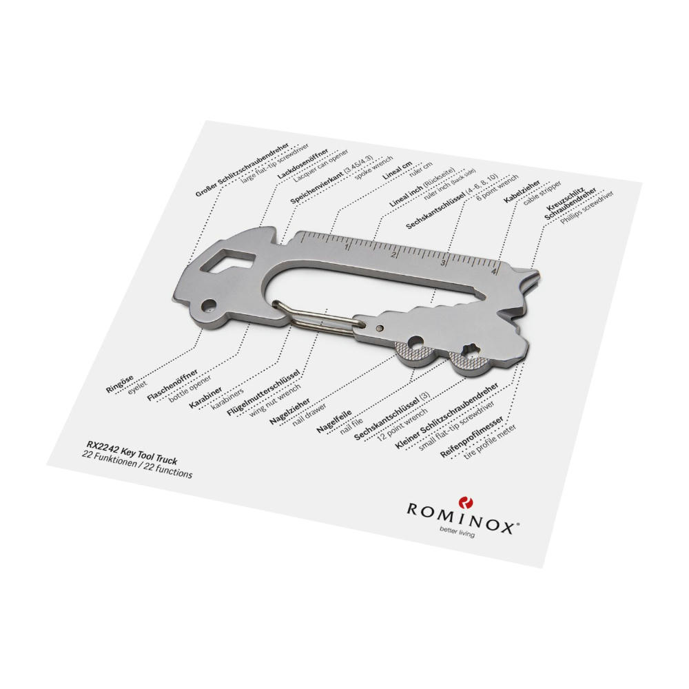 Geschenkartikel: ROMINOX® Key Tool Truck / LKW (22 Funktionen) im Motiv-Mäppchen Große Helden Werbeartikel