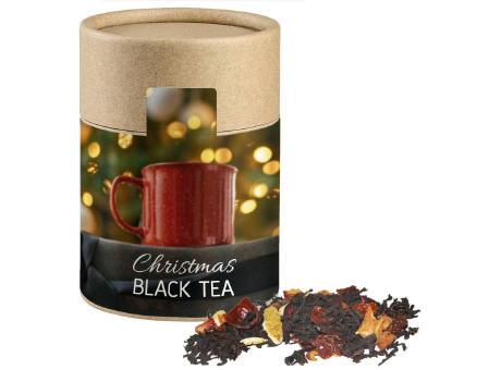 Product image Weihnachts Schwarztee, ca. 45g, Kraftpapierdose Midi Werbeartikel