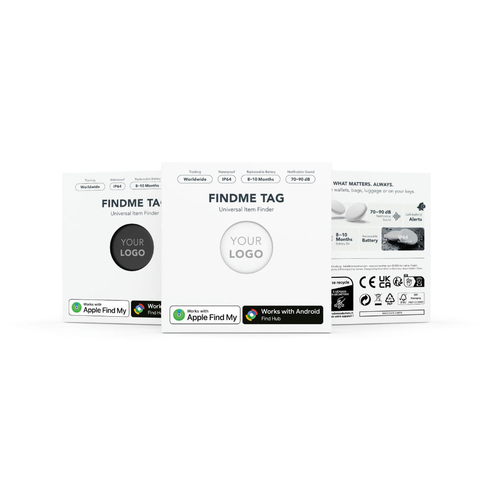 FindMe Tag - Schwarz - Der ultrakompakte Bluetooth-Tracker  Werbeartikel