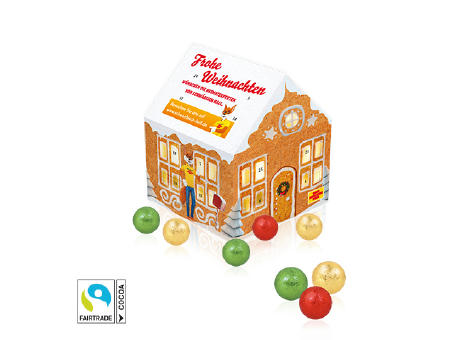 Product image Adventskalender "Weihnachtshaus" Classic mit Fairtrade® Schokolade Werbeartikel