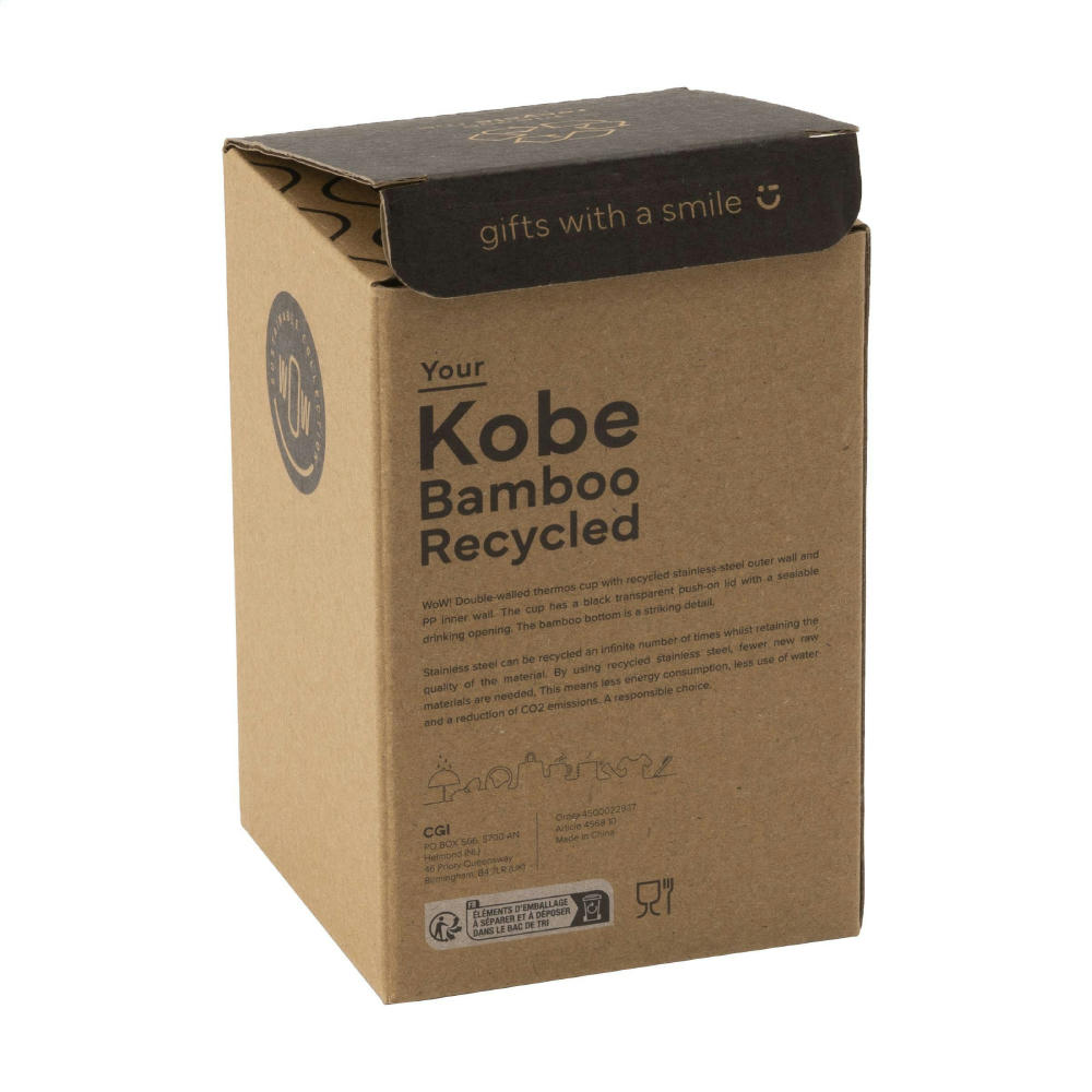 Kobe Bamboo RCS Recycled Steel 350 ml Kaffeebecher Werbeartikel
