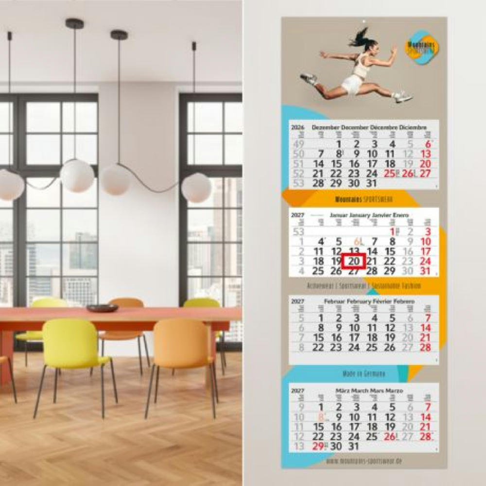4-Monatskalender Mehrblock Profil 4 EXPRESS Schrift modern Werbeartikel